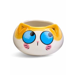 Декоративный горшок для цветов «Котёнок», 200 мл, 8.7×5.8×6 см, керамика, МИКС, Greengo