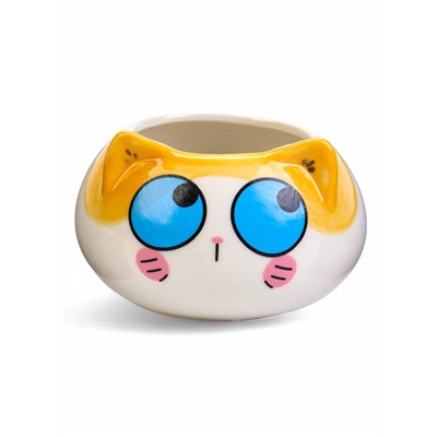 Декоративный горшок для цветов «Котёнок», 200 мл, 8.7×5.8×6 см, керамика, МИКС, Greengo
