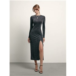 Платья CONTE LPL 1395 Прилегающее мерцающее платье с разрезом