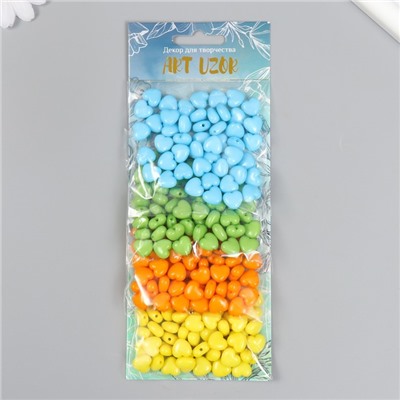 Набор бусин для рукоделия и плетения «Арт Узор. Летние цвета», 4 цвета × 20 г, пластик, 0.6×1×1 см