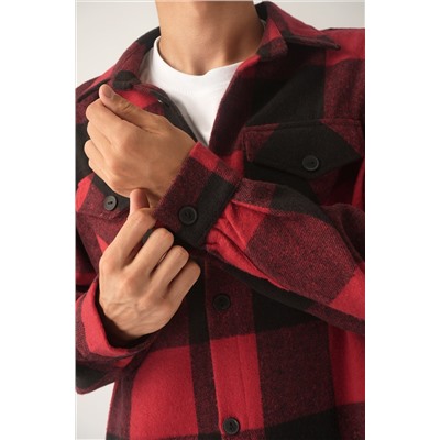 Мужская теплая рубашка в клетку Happyfox