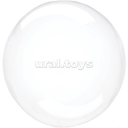 Шар (50''/127 см) Сфера, Deco Bubble (синяя упаковка) Прозрачный, Кристалл, 1 шт. в уп.