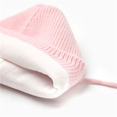 Комплект вязаный детский (шапка, шарф, варежки), розовый