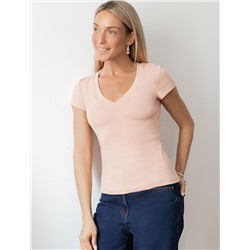 Футболка из плотного трикотажа с плетением риб 1*1