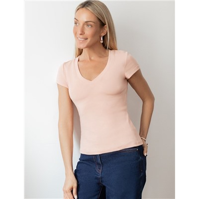 Футболка из плотного трикотажа с плетением риб 1*1