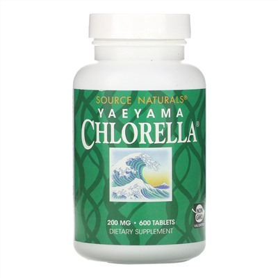 Source Naturals, Yaeyama Chlorella, 200 мг, 600 таблеток
