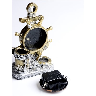 Часы настольные интерьерные «Штурвал», на батарейках, 13.5×7.5×20.5 см, d=8 см