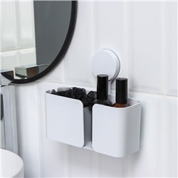 Полка для ванной Доляна Witlen, органайзер настенный, на липучке, 21×19×9 см, белая