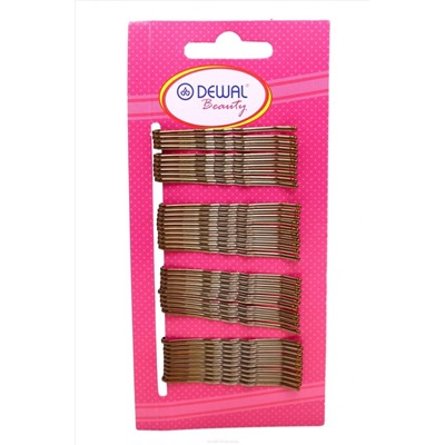 Dewal Beauty Невидимки для волос N-40BRONZ, волна, 50 мм, бронзовый, 40 шт. KRISTALLER, 1117397