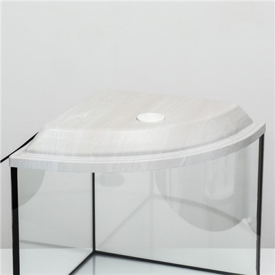 Аквариум «Сектор» угловой с крышкой, 40 л, 40×40×36/41.5 см, беленый дуб