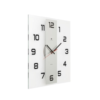 Часы настенные интерьерные «Полоса», бесшумные, плавный ход, 35×35 см, стекло, от батарейки 1×АА