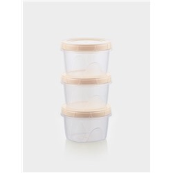 Набор банок для хранения продуктов «Фиджи», 3 шт., 700 мл, пластик, крышки МИКС