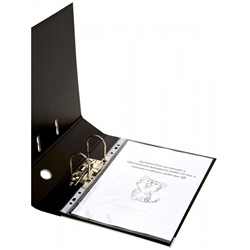 Папка-регистратор 75 мм PVC 2-стор. разборный, черный, с уголками, карман P2PVC-75/Blk inФОРМАТ