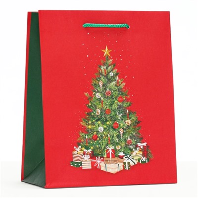 Пакет подарочный новогодний ламинированный «Большая ёлка», 18×22.3×10 см