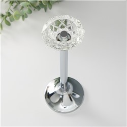 Подсвечник на 1 свечу «Кристальная чаша», d=5 см, под серебро, 9×9×27 см