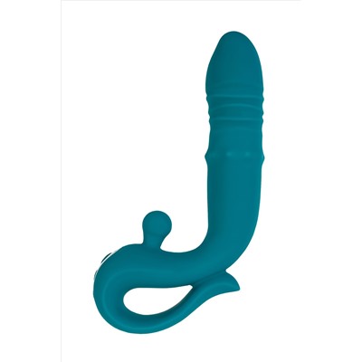Зеленый вибратор с функцией Up Down и стимулирующим кольцом Mija - 19 см.