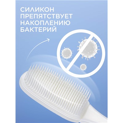 Силиконовая зубная щетка, голубая
