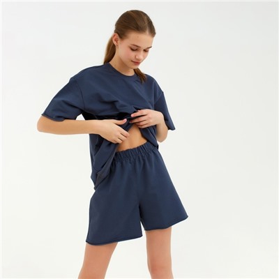 Костюм женский (футболка, шорты) MINAKU: Casual Collection, цвет графит, размер 46