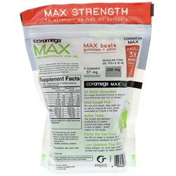 Coromega, Max, High Concentrate Omega-3 Fish Oil, Coconut Bliss, 60 Squeeze Shots, 2.5 g Each