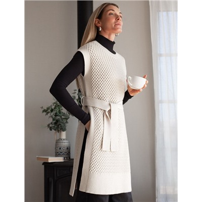 Удлиненный жилет из пряжи с кашемиром