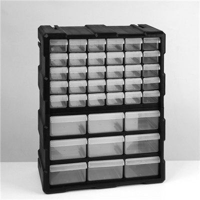 Органайзер универсальный «Ящик» 39 мест, пластик, 38.5×16×47.5 см, чёрный