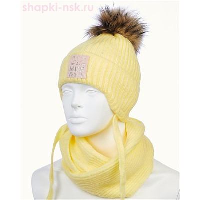 03-3-M (E) Комплект для девочки (шапка+снуд) (48-50)