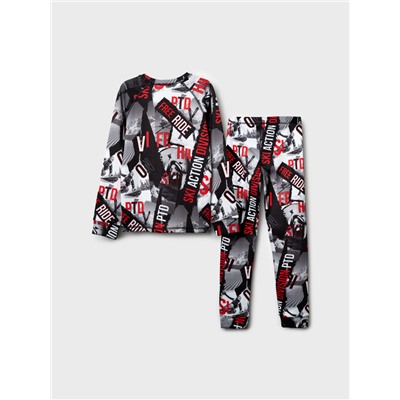 Термокомплект трикот. для мальчиков: фуфайка (футболка) с длин. рук, брюки