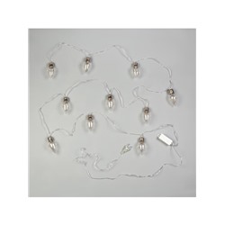 Гирлянда «Нить» 3 м с насадками «Лампочки капля», IP20, прозрачная нить, 80 LED, свечение мульти, 8 режимов, 220 В