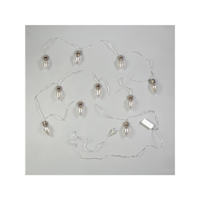 Гирлянда «Нить» 3 м с насадками «Лампочки капля», IP20, прозрачная нить, 80 LED, свечение мульти, 8 режимов, 220 В