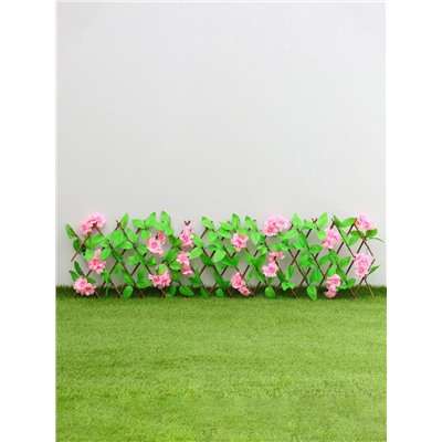 Ограждение декоративное, 35×120 см, «Розовые цветы», Greengo