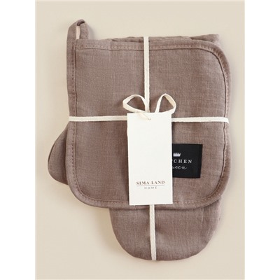 Набор кухонный SL HOME Coniferous: варежка 20×28 см, прихватка 19×19 см, лён 100%,180 г/м²