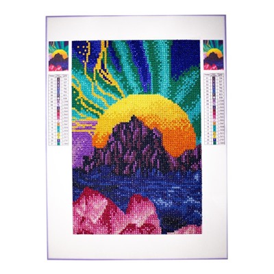 Алмазная мозаика с полным заполнением на холсте «Горы», 20×30 см