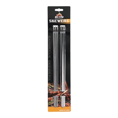 Набор шпажек-шампуров для шашлыка, 12 шт., 35 см, рукоять - кольцо 2 см, металлические