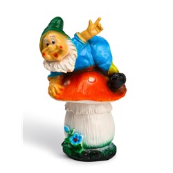 Садовая фигура из гипса «Гном на мухоморе на животе», 37×22 см