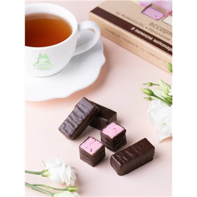 Птичка Томичка ассорти в темном шоколаде (жимолость\ваниль\земляника) / 230 гр / ТМ Территория тайги