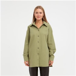 Рубашка женская MINAKU: Casual Collection, зелёная, размер 46