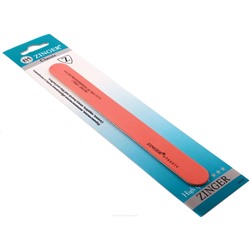 Zinger Пилка-наждак для ногтей прямая тонкая / Classic SLE-327-F, 280/280 грит, розовый 3189