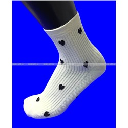 AMIGOBS носки женские цветные в рубчик с принтом "Сердечки" арт. 9503-2