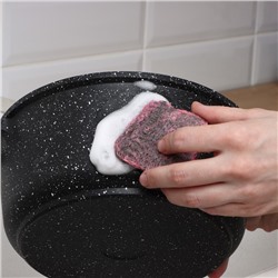 Губки для посуды Доляна, 10 шт., с мылом, ультратонкое металлическое волокно, квадратные, аромат роз