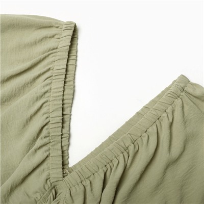 Платье мини женское MIST с глубоким вырезом, размер 48, оливковое