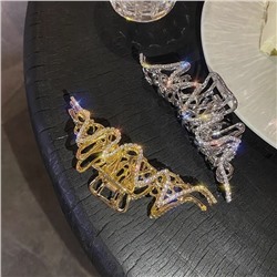 Краб для волос металлический сияющий Переплетения.