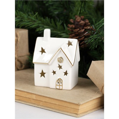 Фигурка Домик с подсветкой новогодний 9 см / 7102 /уп 2/96/LED