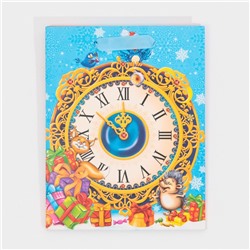 Пакет подарочный новогодний ламинированный «Лесные зверушки», MS 18×23×10 см