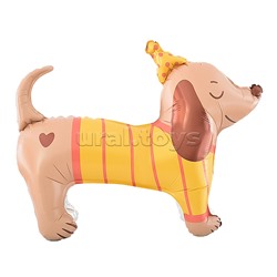 Шар 3D (33''/83 см) Таксик в колпачке, 1 шт. в уп.