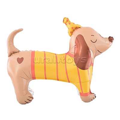 Шар 3D (33''/83 см) Таксик в колпачке, 1 шт. в уп.