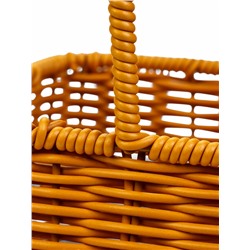 Корзина плетёная для хранения «Заяц», 17×17×17 см, ручка h=16 см, коричневая