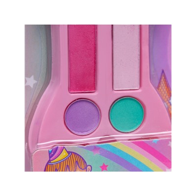 Подарочный набор косметики для девочек: тени для век, блеск для губ, румяна, МИКС