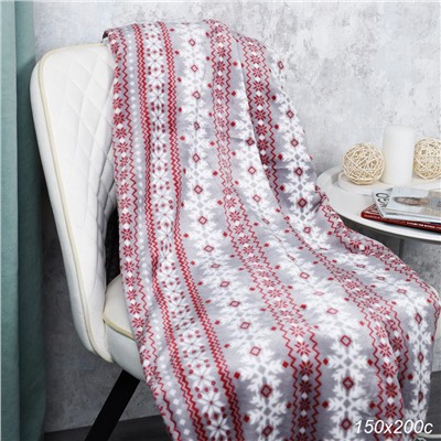 Плед флисовый 150х200 см Скандинавский стиль / GP611-17 /уп 1/745286 новогодний