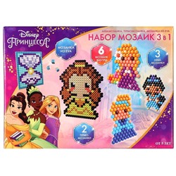 Мозаика 3 в 1 «Принцессы», аквамозаика, термомозаика и мозаика из EVA, 4+