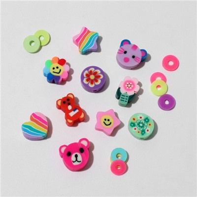 Набор для создания украшений «Краски», 24 вида бусин, фурнитура, ножницы, леска 0.6 мм